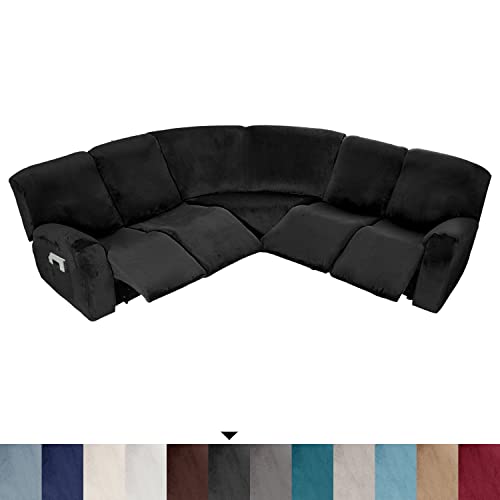 EURHOWING 7-Piece L Shape Sectional Recliner Sofa Covers 4 Seater & 1 Corner Seat,Stretch Jacquard Reclining Couch Cover Slipcover for Reclining L Shape 5 Seat Recliner Corner Sofa - Image 8