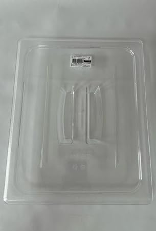 CORONA Polycarbonate Food Pan Lid 1/3 Size – 24 pieces. Clear Notched Universal Lid with Handle, Shatterproof, -40°F to 210°F, Dishwasher Safe.
