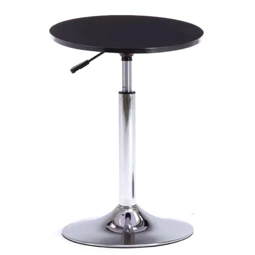 Barra de Bar Redonda de Altura Ajustable, Barra Bar Redonda con Base Antideslizante, Mesas Altas para Cocina, Comedor, Bar en Casa, Sala De Estar, Blanca o Negra(Black,70x70x90cm/28x28x36in)