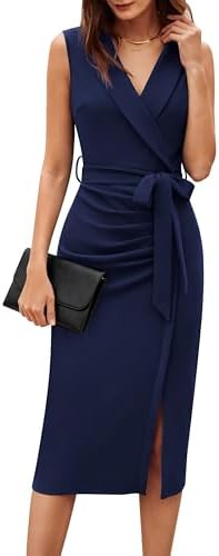 GRACE KARIN Women's Wear to Work Sleeveless Ruched Bodycon