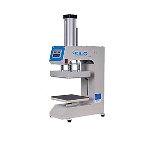 8×8 Inch Pneumatic Heat Press Machine, Professional Digital Timer Dual Heating HTV Transfer Printing Sublimation Machine for T-Shirts Crafts Small Items, Easy Operation (Blue & Grey)