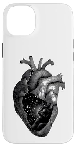 Black Kitty Cat Heart, Love You, You had me at Hello Case for iPhone 14 Plus