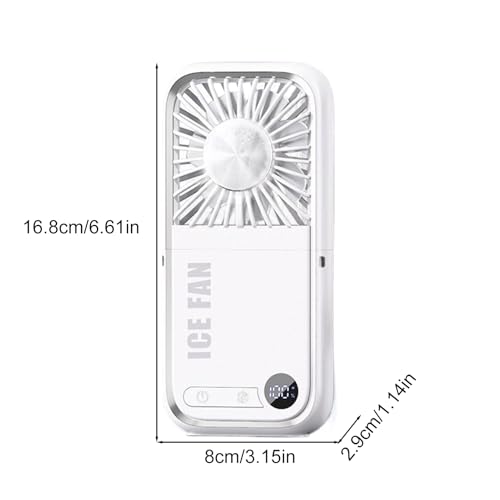 Ventilador portátil de cuello con pantalla LED digital y función de batería USB 6