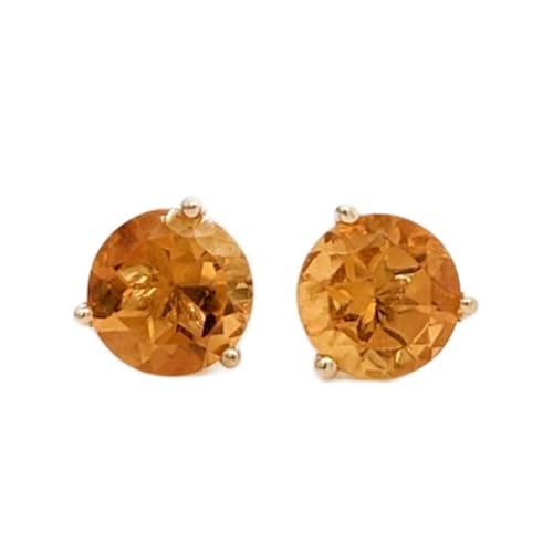 Boucles d'oreilles citrine naturelle argent 925 plaqué or femme