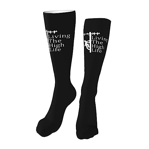 Living The High Life Knee High Socks For Women Long Tube Socks Athletic Compression Socks Unisex High Socks Girls
