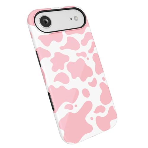 LoeoeL for iPhone 17 Air Case Cow Print, Girly Cute Cow Pattern Phone Case for Women Girls, Thin Slim Hard Shell Plastic Phone Cover, Luxury Aesthetic Trendy Retro Chic Animal Print Design, Pink