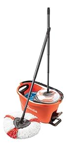 Vileda Turbo EasyWring & Clean Komplett Set, Wischmop und Eimer mit PowerSchleuder, Coral