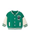 Vertbaudet Baby Sweatjacke im College-Style mit Recycling-Polyester grün 74