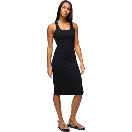 Prana Women's Heavana Racerback Midi Dress, Black Heather, Medium