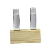 Vase en verre tube à essai : conçu avec une base en bois, il pourrait placer le récipient hydroponique à double tube, le récipient hydroponique en verre