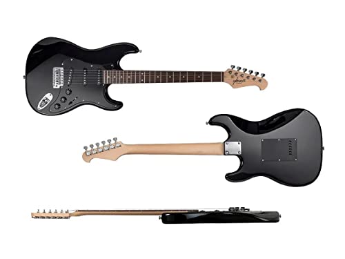 Monoprice Cali Classic Electric Guitar - Black, 6 Strings, Double-Cutaway Solid Body, Right Handed, SSS Pickups, Full-Range Tone, With Gig Bag, Perfect for Beginners - Indio Series - Image 4