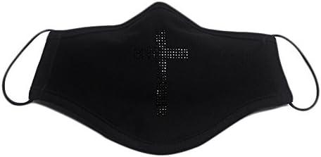 Zarapack 3 Layer Cotton Mouth Mask Muffle with Rhinestone Cross