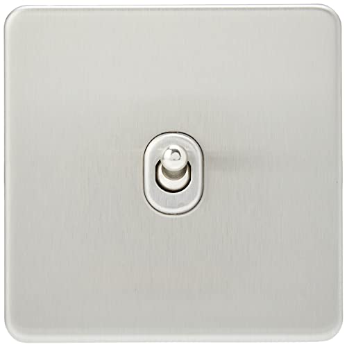 Knightsbridge SF1TOGBC Screwless 10A 1G 2-Way Toggle Switch - Brushed Chrome
