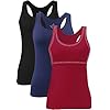 Rosyline-Tank-Tops-for-Women-with-Shelf-Bra-Racerback-Workout-Yoga-Tops-Undershirts-for-Women Rosyline Tank Tops for Women with Shelf Bra Racerback Workout Yoga Tops Undershirts for Women Black/Navy Blue/Wine Red M