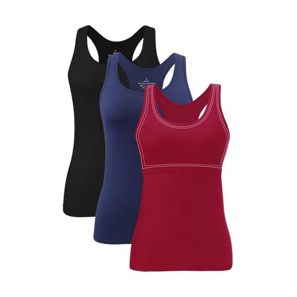 Rosyline-Tank-Tops-for-Women-with-Shelf-Bra-Racerback-Workout-Yoga-Tops-Undershirts-for-Women Rosyline Tank Tops for Women with Shelf Bra Racerback Workout Yoga Tops Undershirts for Women Black/Navy Blue/Wine Red M