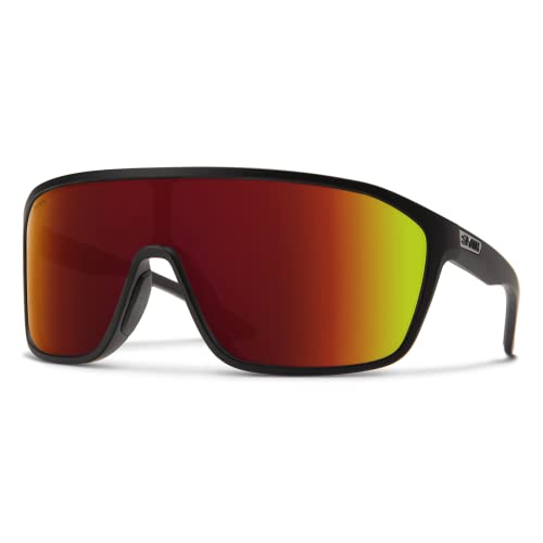 Smith Boomtown Active Sunglasses - Matte Black | Chromapop Red Mirror #TOP28