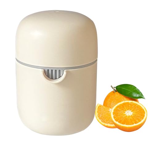 ZWCEGND Lemon Squeezer and Simple Manual Citrus Juicer Small Portable Lime Juicer Cup with Two Ways of Use for Different Fruits(Cream)