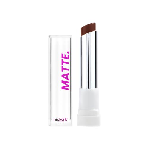 Nicka K Matte Lipstick, Vibrant Matte Colors, Matte Finish, Long Lasting Matte Lipstick, Lip Makeup, Non-drying lipstick Rich Truffle LSMT12
