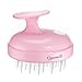 H01 Electric Handheld Hair Massager, 2 Mode Soft Vibration Comb Scalp Massager for Deep Hair Clean and Head Muscle Relax, Battery Powered - Pink