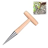 Dibber de Acero Inoxidable, Plantador de Bulbos de Flores, Herramienta para Plantar Bulbos, Herramientas para Macetas de Bulbos, Plantar Flores Verduras Semillas de Cebolla y Liberación de Semillas