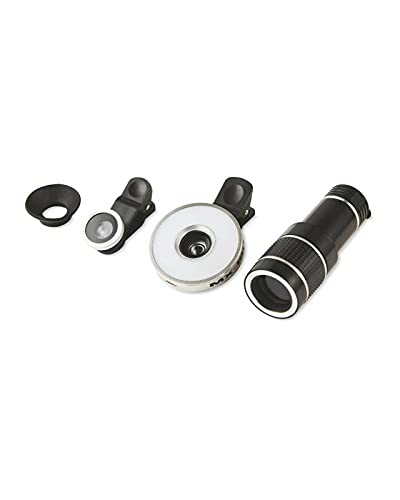 Kit de cámara para teléfono con 12 lentes focales largos y ojo de pez de 185°
