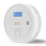 Smoke and Carbon Monoxide Detector Battery Operated,2-in-1 Smoke Carbon Monoxide Detector,Digital Display,Smoke Alarm for Home,Kitchen
