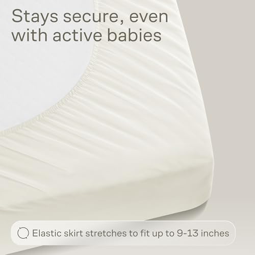 Image of Niagara 1 Pack Viscose Made from Bamboo 100% Waterproof Crib Mattress Protector, Soft Breathable Crib Mattress Protector with Deep Pocket, Crib Mattress Pad for Toddler and Baby (52x28, Beige)