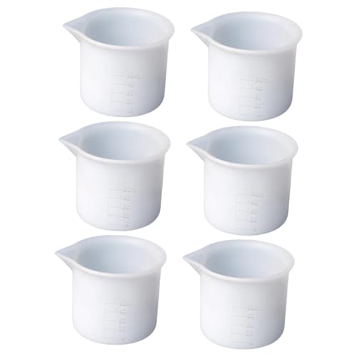 Didiseaon 6 piezas Vasos Medidores de Silicona para Epoxi con Taza Graduada Reutilizable para Manualidades DIY Resina y Mezcla Precisa