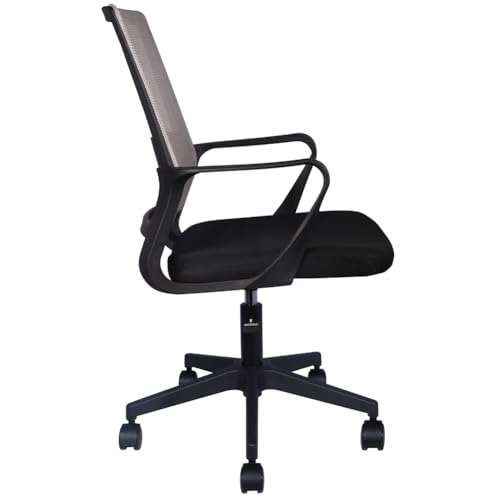Sedia da Scrivania Girevole con Altezza Regolabile, Poltrona Base Nylon, 4 Ruote Piroettanti, Seduta Traspirante Antisudore, Alzata a Gas, Ideale per Casa, Ufficio, Imbottitura Schiuma (Grigio) - Sedia gaming - Immagine 6