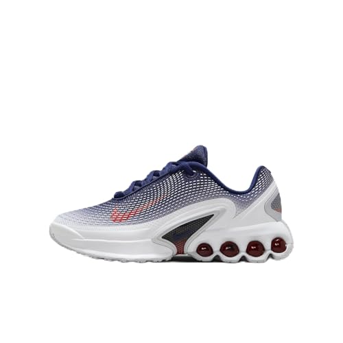 Nike Air Max Dn Big Kids' Shoes (HQ2869-100, White/Blue Void/Blue Void/Sport Red) Size 3