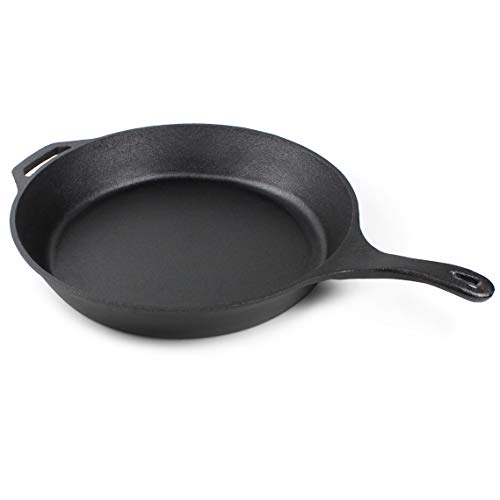 Image of Crucible Cookware 15-Inch Cast Iron Skillet Set (Pre-Seasoned), Including Large & Assist Silicone Hot Handle Holders, Glass Lid, Cast Iron Cleaner Chainmail Scrubber, Scraper | Indoor & Outdoor Use