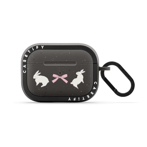 Étui AirPods Pro anthracite mat CASETiFY Bounce au design ruban lapin unique