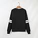 Sweatshirt for Teen Girls Oversized Varsity Striped Crewneck Sweatshirts Long Sleeve Drop Shoulder Pullover Tops Black