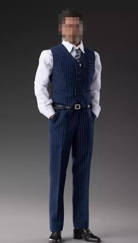 1/6 Ratio of Men's Clothing，1/6 Scale Male Figure Sport Suit， Scale Male Clothes ，Set, Striped Set (Blue)3
