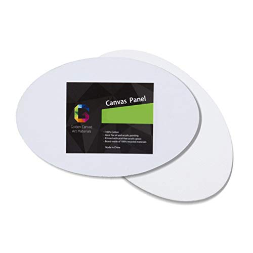 Healifty 5pcs Oval Canvas Panel Boards Stretched Artist Canvas Boards for Acrylic Painting Oil Pouring Drawing Home Decorations 24X30cm - Image 4