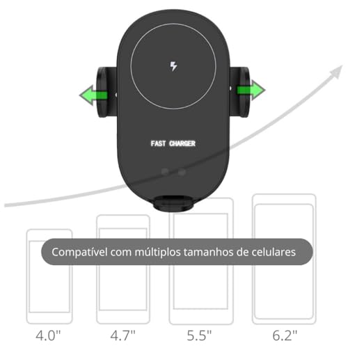 Suporte Veicular Carregador Sem Fio Celular Wireles Qi Carro