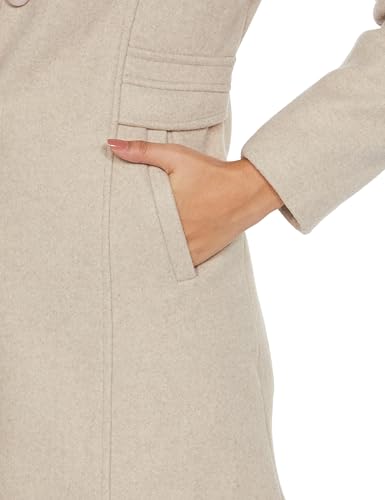 Image of Qube By Fort Collins Women's Semi-Long Tweed Coat with Knitted Finish - Elegant Winter Outerwear for Casual and Formal Looks
