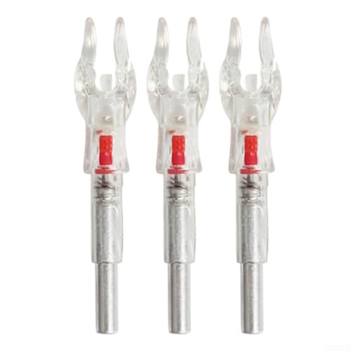3Pcs Archery Lighted Nocks, 4.2mm Luminous Arrow Tail, Archery Bow Nock, Archery 4.2mm LED Lighted Arrow Nocks Tail Compound Recurve Bow Hunting(4.2 red)