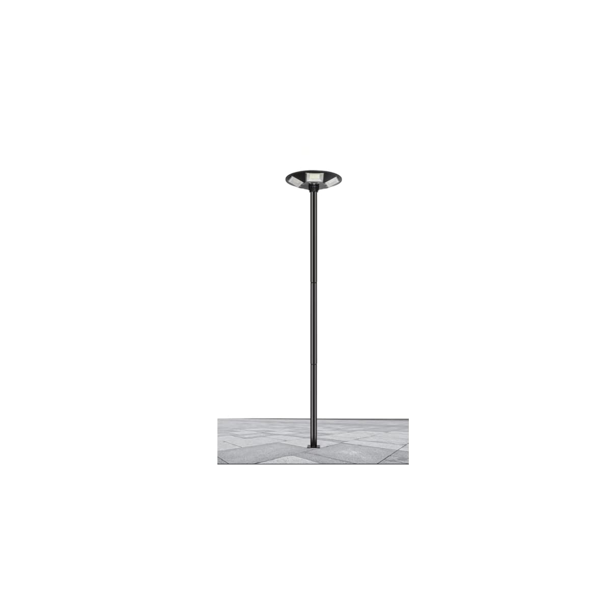 Jandei - Poste para Farola de 3 Metros en Tramos de 1 m – Acero Galvanizado Negro con Base de Anclaje, Resistente a la Intemperie, Ideal para Jardines, Calles y Parques. Tornillos Incluidos