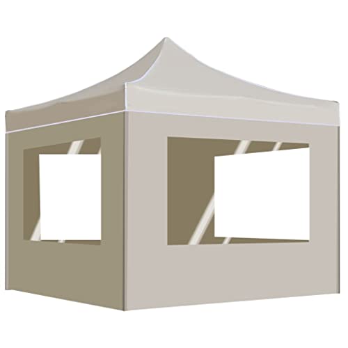 Nqyjm Carpa Plegable Profesional Paredes Aluminio Color Crema 2x2 m pergolas de Jardin,Carpas para Exteriores para Reception,Fiesta,Camping,Festival,Cerveza