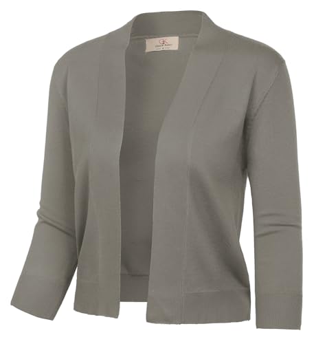 Image of GRACE KARIN Women Cardigan Sweaters Lightweight Knit Cropped Cardigans Trendy 3 /4 Sleeve Shrug Bolero S-3XL