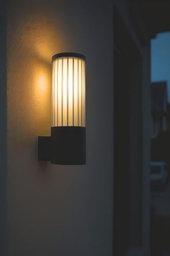Image of FILLISKA LED Wall Light, 10 Watt, Indoor /Outdoor, Warm White, IP-65 Rated (MattBlack Cylindrical-699B)