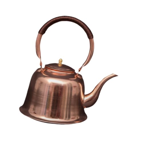 IEUDNS Tea Kettle Hot Water Kettle 1L with Insulated Handle Copper Copper Teapot for Boiling Water Gas Stoves Induction Hob Camping