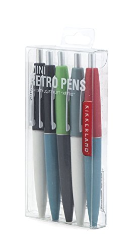 Kikkerland Mini Retro Pens, Set Of 5 (4329S) #TOP6