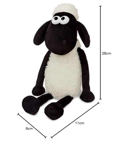 Shaun the Sheep 61173 8-inch Plush Cuddly Toy, Black and White, 8in, Suitable for Adults and Kids