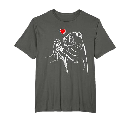 Englische Bulldogge & Hunde Geschenke Englische Bulldogge Liebe Bully Frauchen Geschenkidee T-Shirt Damen Unisex-Kinder, Herren, Damen Schwarz S