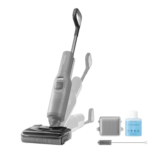 Image of roborock F25 Gray Wet Dry Vacuum Cleaner, Cordless Vacuum Mop All in One with 20000Pa, Zero-Tangle Wet Mop Cleaner for Hard Floor, 180 Lie Flat, 194F Hot Air Flash Drying & Self Cleaning