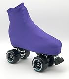 Uniq Skates Skating Boot Covers - Protective and Stylish Spandex Protection for Roller or Ice Skate Boots (Purple)