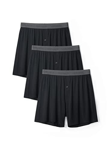 Separatec Heren bamboe rayon ondergoed afdrukken ademende dubbele zak boxershorts 3 Pack