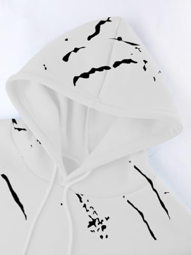 TAGDO Men's Letter Printed Hoodie (White) - Image 3
